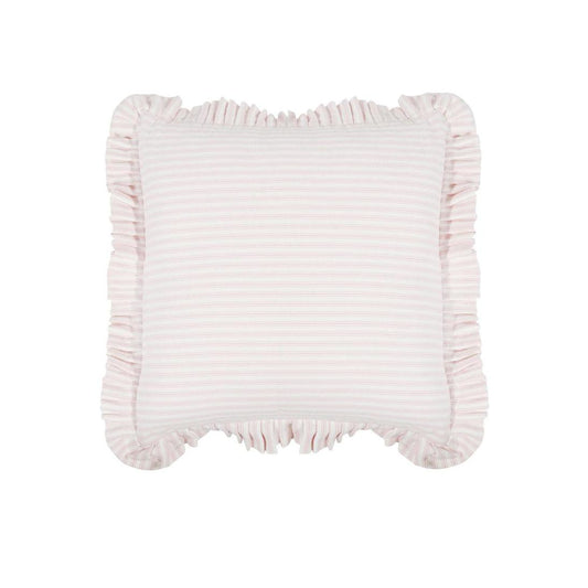 Tick Frill Cushion 50x50 Pink - Cover only