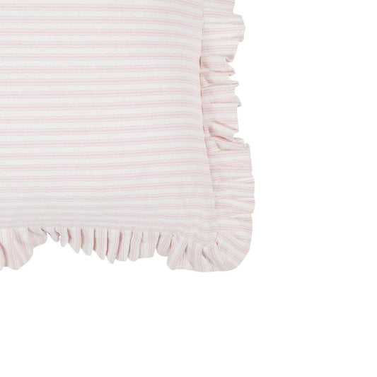 Tick Frill Cushion 50x50 Pink - Cover only