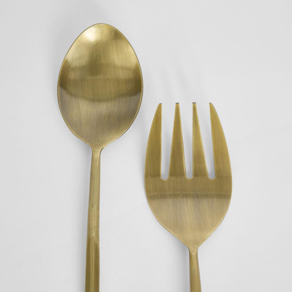 Joan Set of 2 Salad Servers Gold