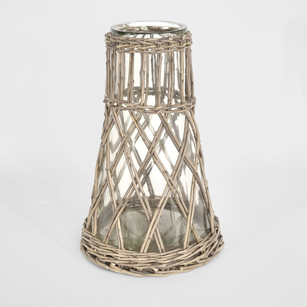 Bramble Weave Vase Grey Wash