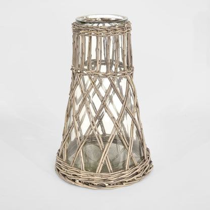 Bramble Weave Vase Grey Wash