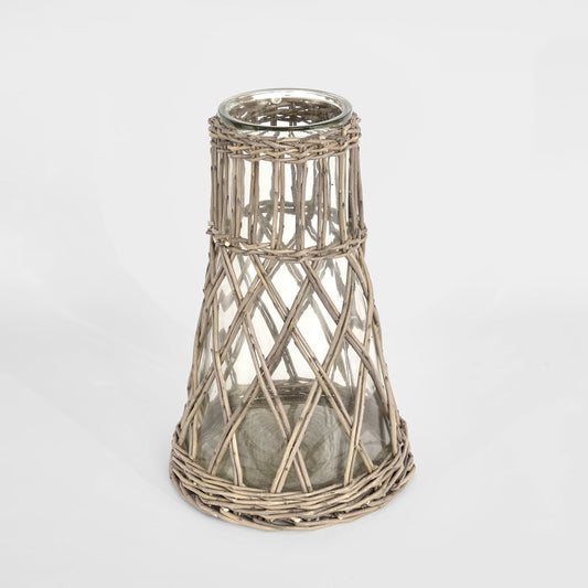Bramble Weave Vase Grey Wash