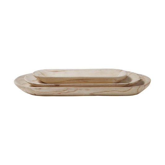 Wooden Oval Trays Set of 3