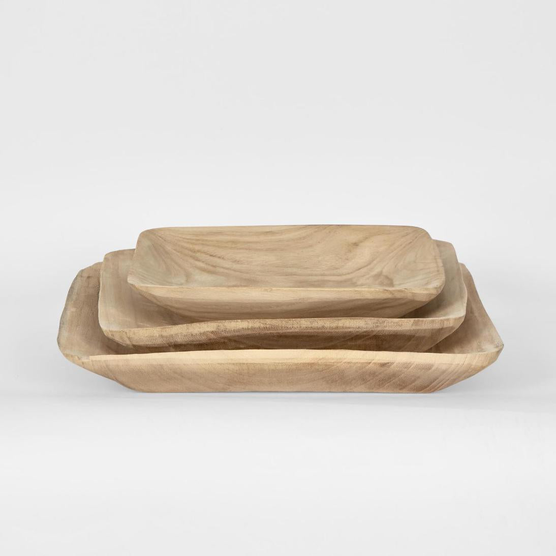 Wooden Square Trays Set of 3