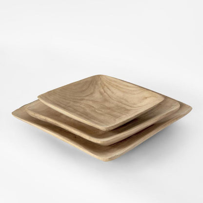 Wooden Square Trays Set of 3