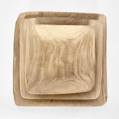 Wooden Square Trays Set of 3
