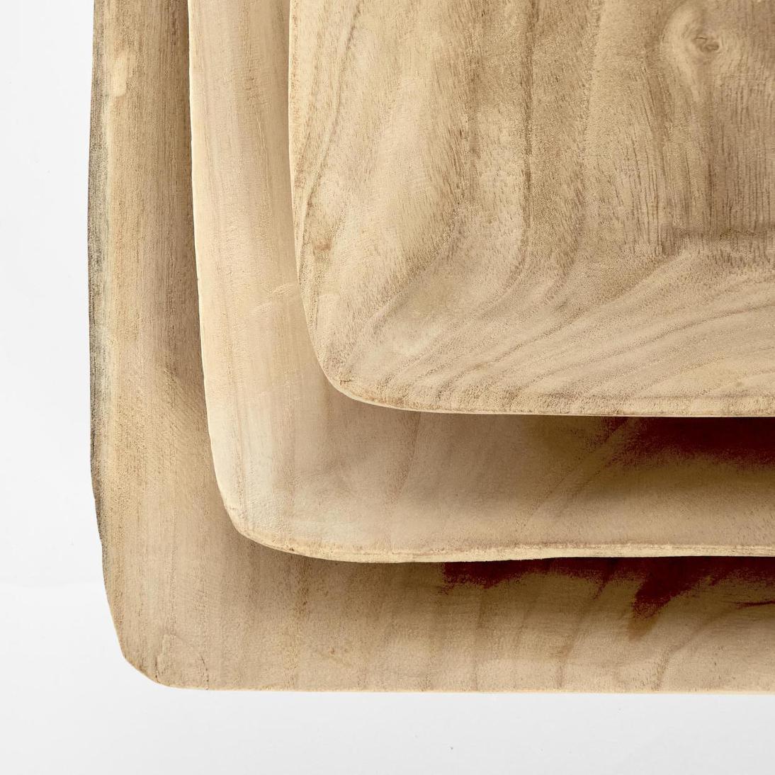 Wooden Square Trays Set of 3