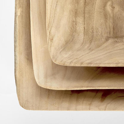 Wooden Square Trays Set of 3