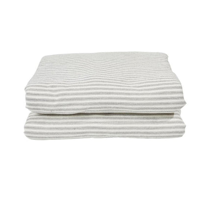 Ticking Sherpa Throw Quilt Grey