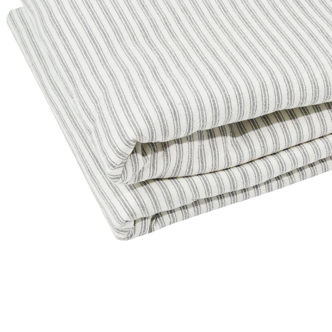 Ticking Sherpa Throw Quilt Grey