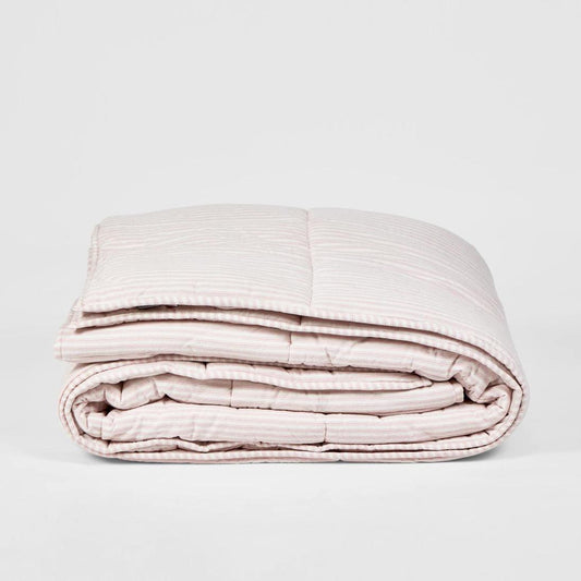 Ticking Throw Quilt 240x240 Pink