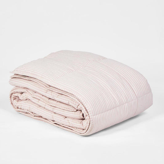 Ticking Throw Quilt 240x240 Pink