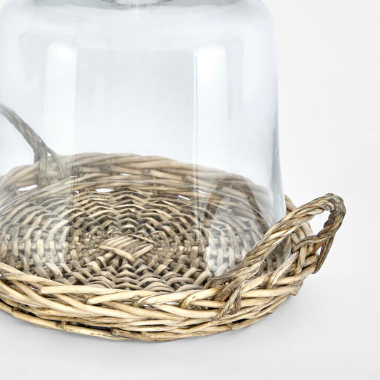 Willow Plate With Glass Cloche