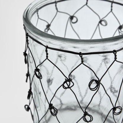 Wire Covered Candle Holder Set of 2