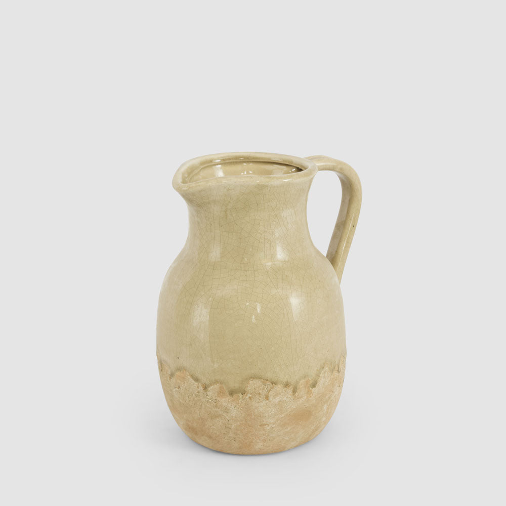 Peillon Half Glazed Jug Sage