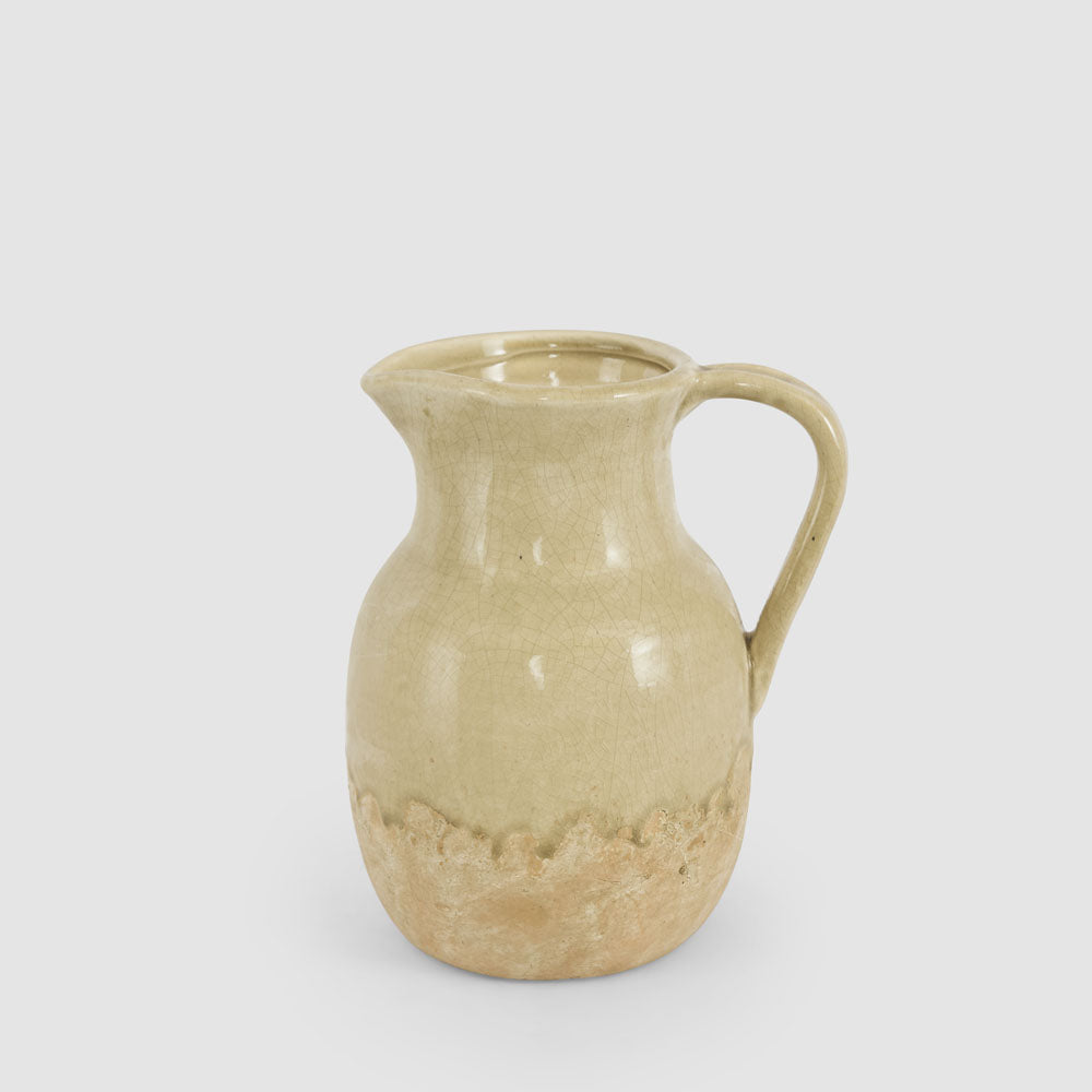 Peillon Half Glazed Jug Sage