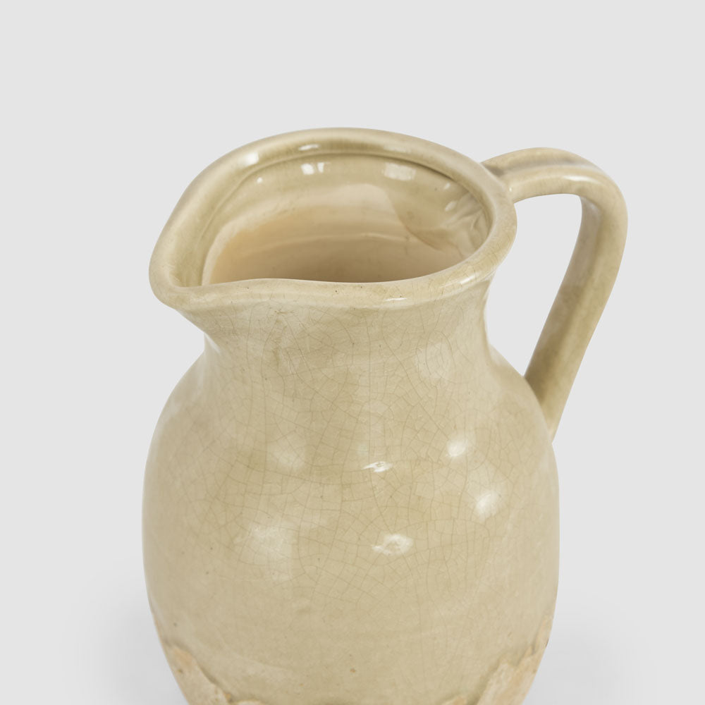 Peillon Half Glazed Jug Sage