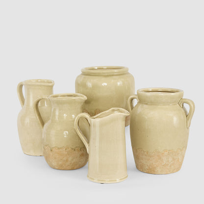 Peillon Half Glazed Jug Sage