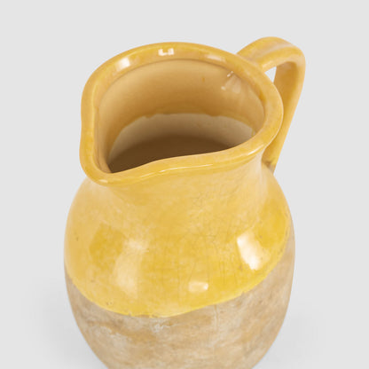 Valencay Half GlazedJug Mustard