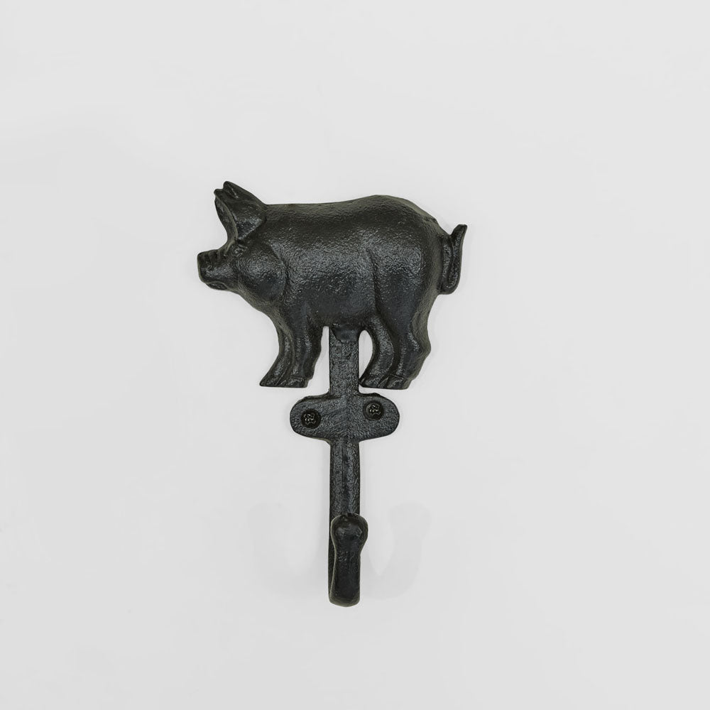Country Pig Cast Iron Wall Hook