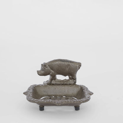 Country Pig Cast Iron Soap Holder