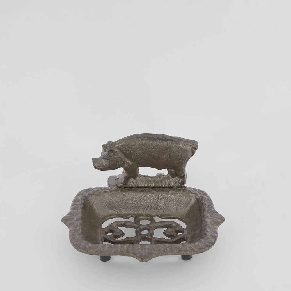 Country Pig Cast Iron Soap Holder