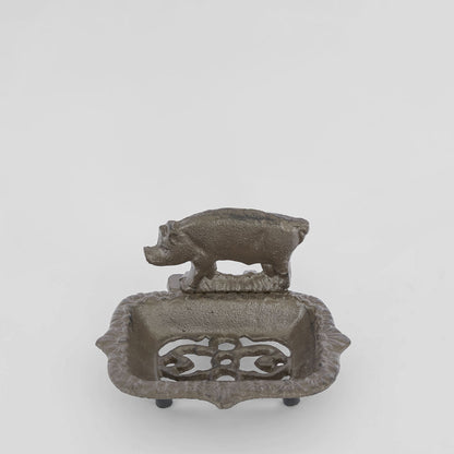 Country Pig Cast Iron Soap Holder