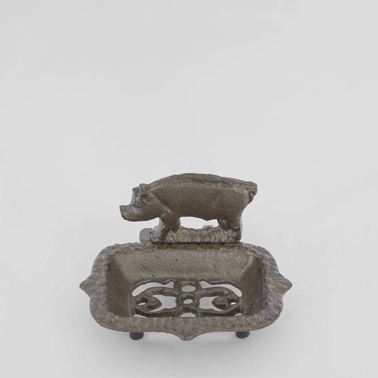 Country Pig Cast Iron Soap Holder