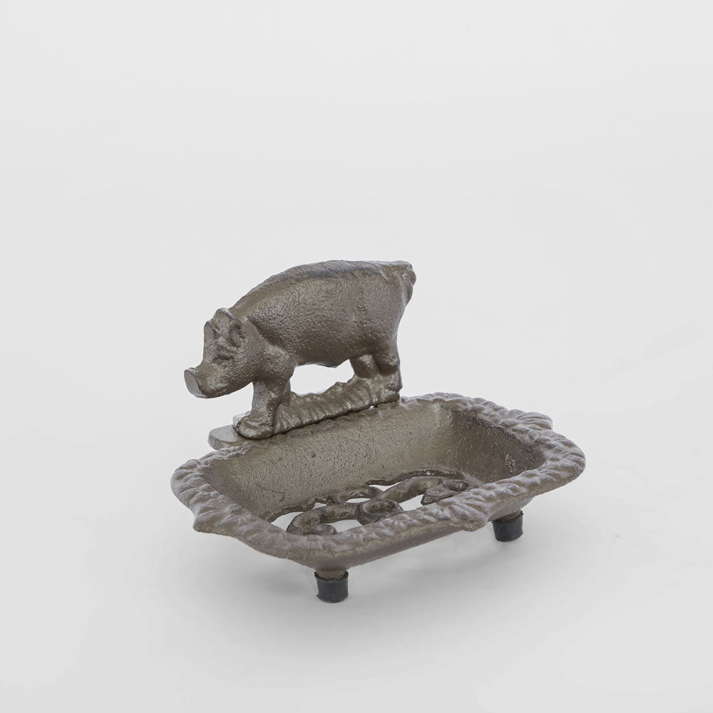 Country Pig Cast Iron Soap Holder