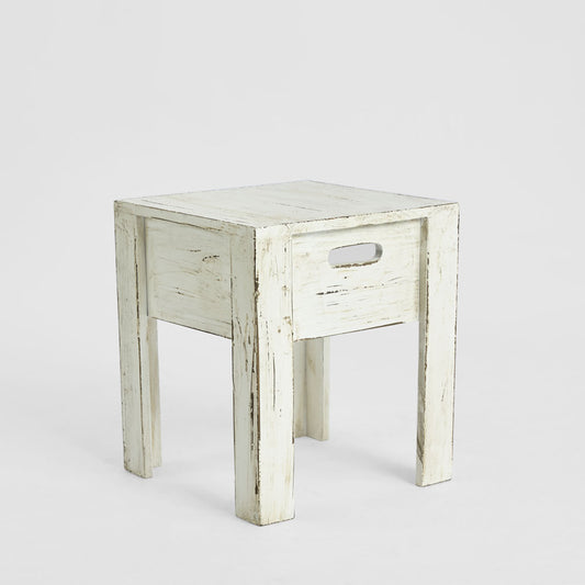 Arles Wooden Stool White