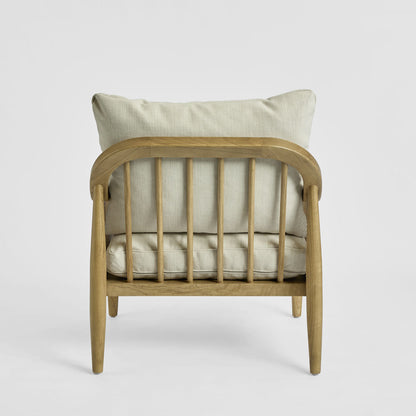 Luberon Armchair Oak & Rattan W/Linen Blend Cushions