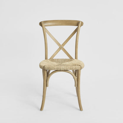 Bergerac Cross Back Dining Chair Seegrass & Oak