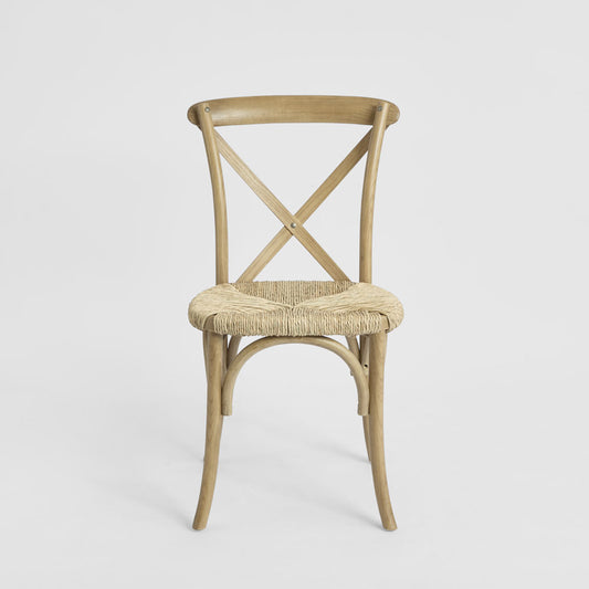 Bergerac Cross Back Dining Chair Seegrass & Oak