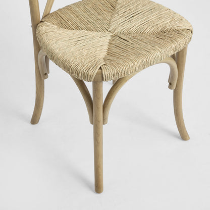 Bergerac Cross Back Dining Chair Seegrass & Oak