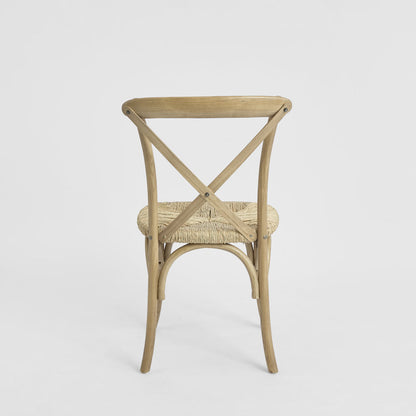 Bergerac Cross Back Dining Chair Seegrass & Oak