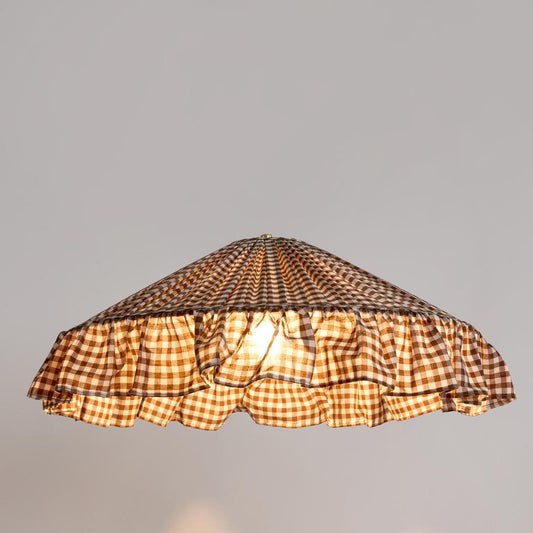 The Heirloom Pleated Lampshade Gingham Brown