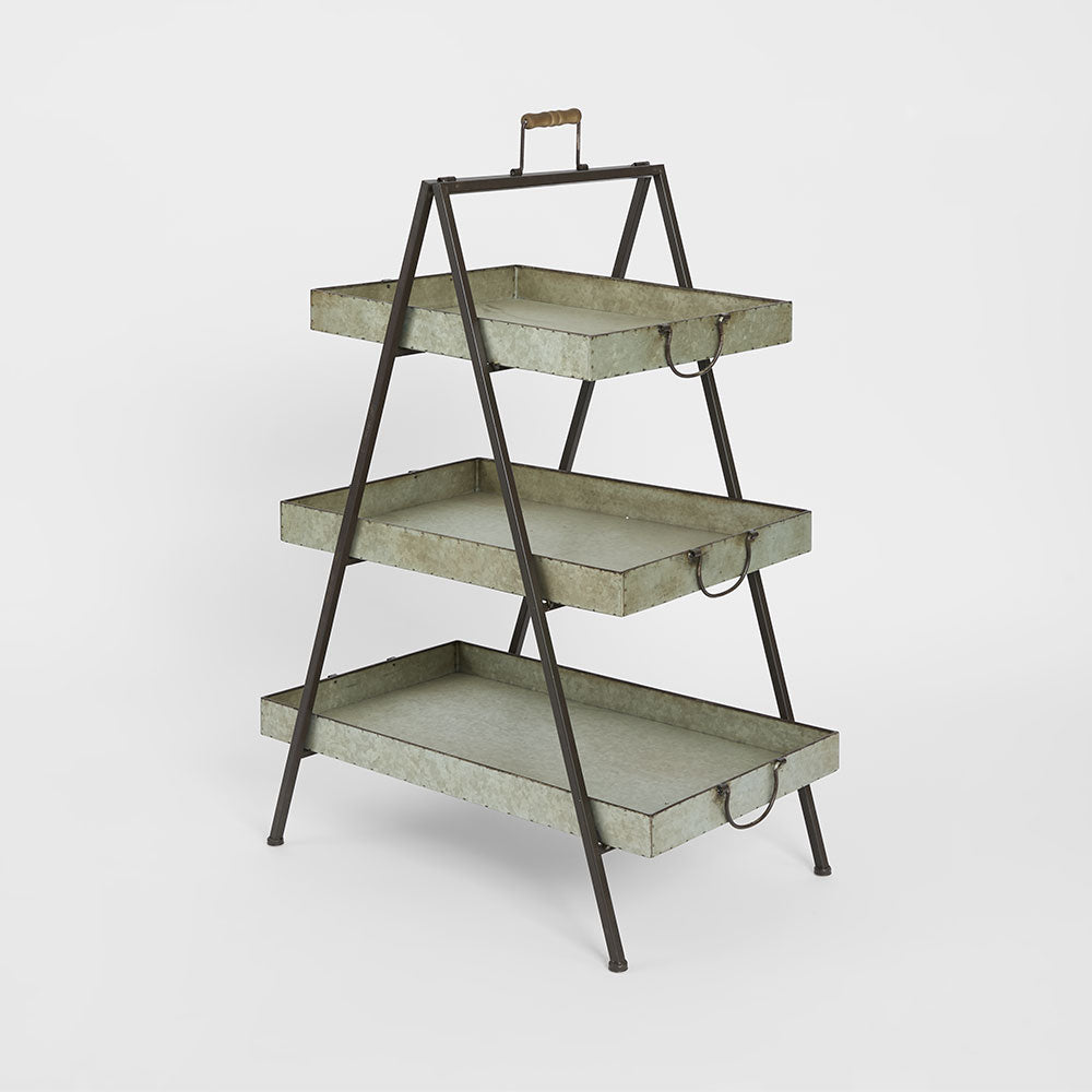 Three Tier Garden Tray Zinc