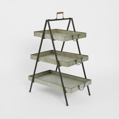 Three Tier Garden Tray Zinc
