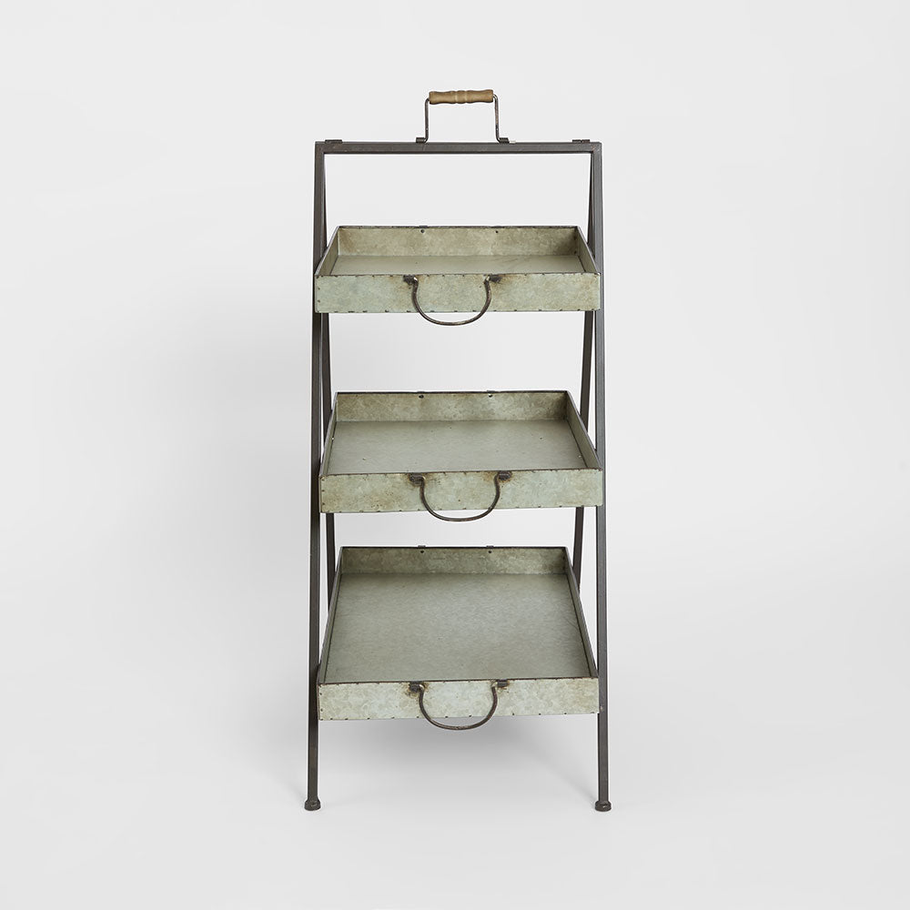 Three Tier Garden Tray Zinc
