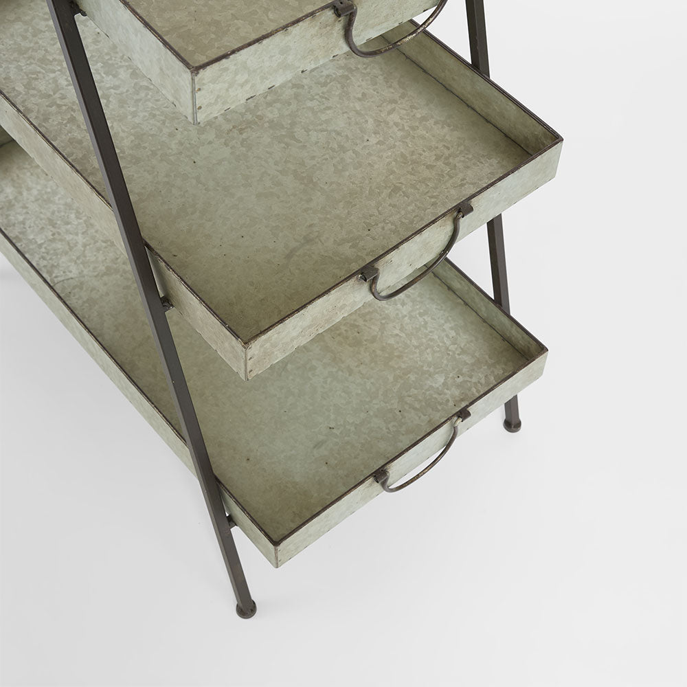 Three Tier Garden Tray Zinc
