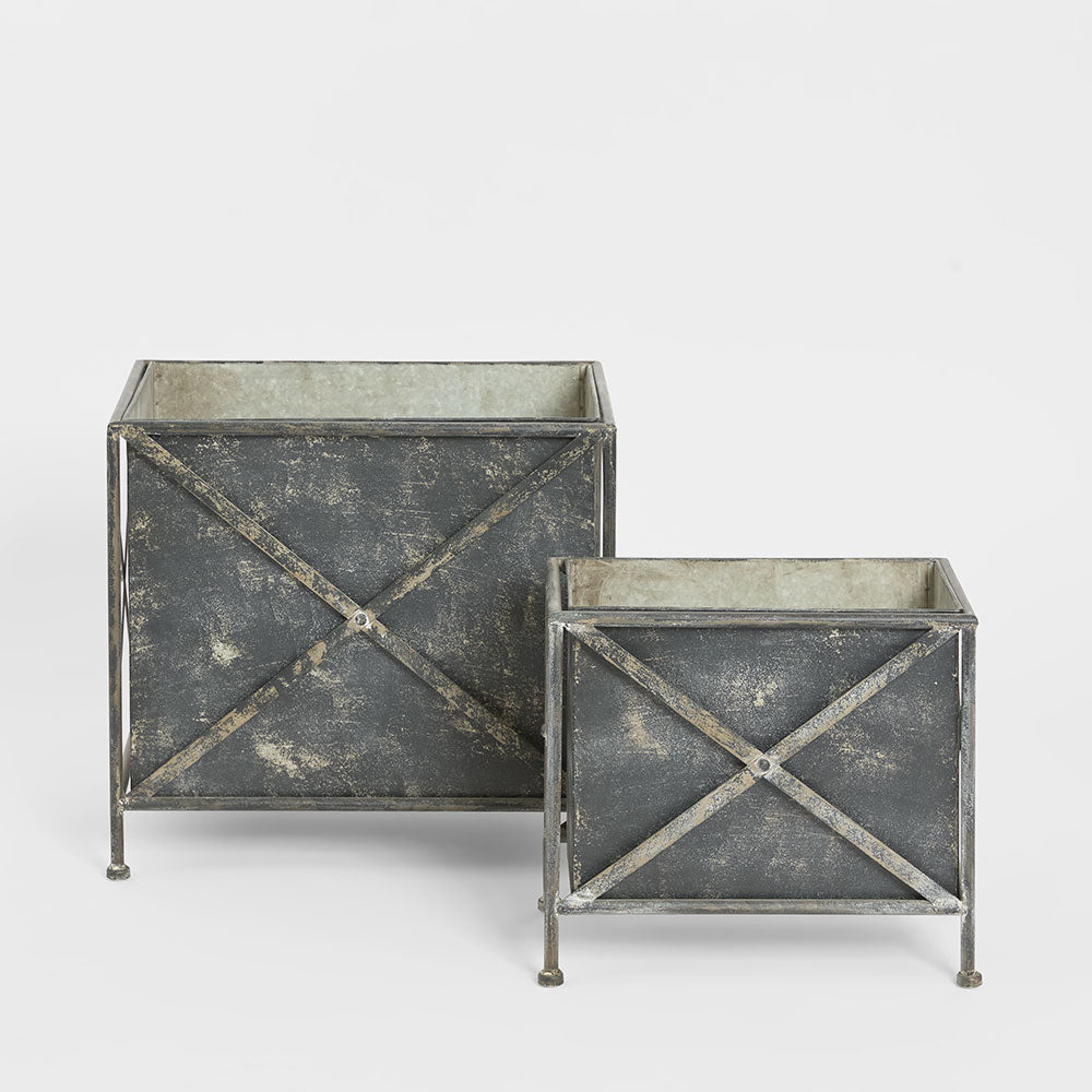 Set of 2 Planter Zinc
