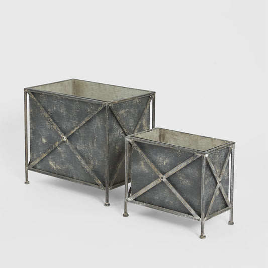 Set of 2 Planter Zinc