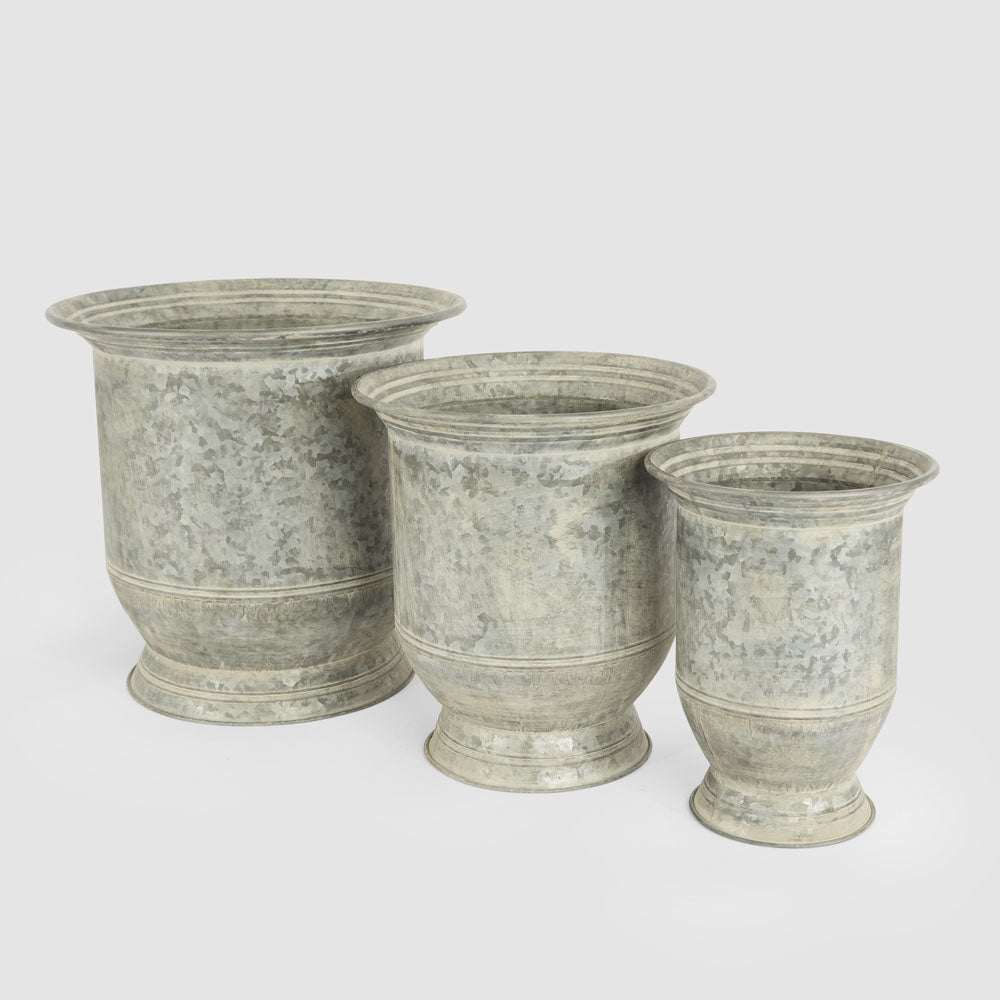 Nimes Zinc Planters Set of 3