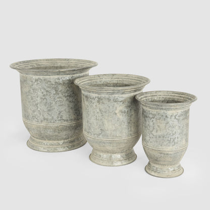 Nimes Zinc Planters Set of 3