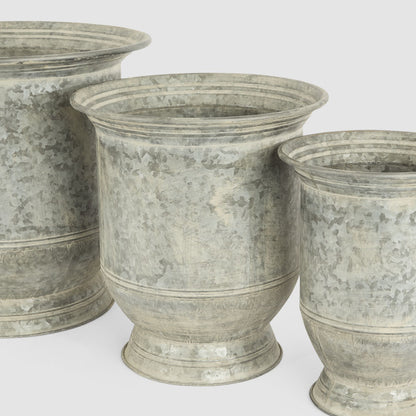 Nimes Zinc Planters Set of 3