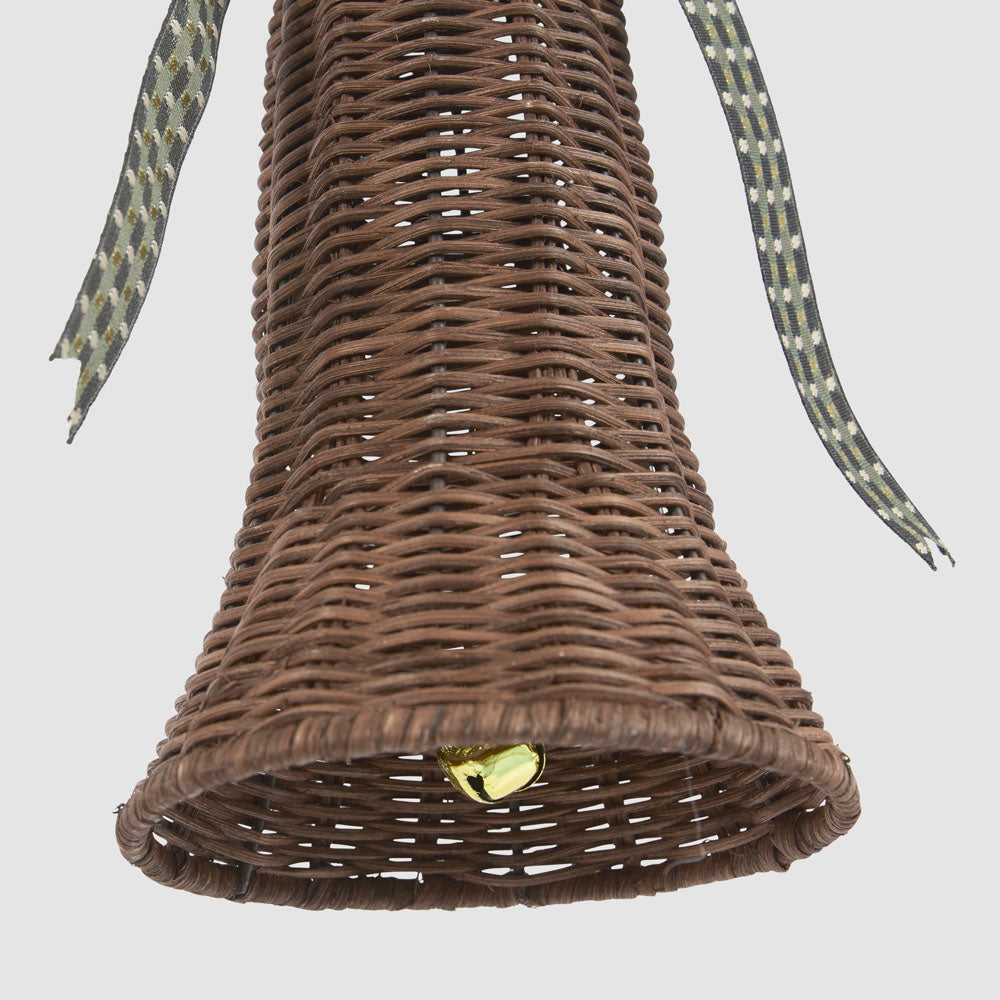 Rattan Bell Ornament Chocolate Brown