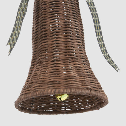 Rattan Bell Ornament Chocolate Brown