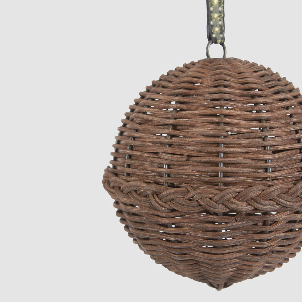 Rattan Bauble Large Chocolate Brown