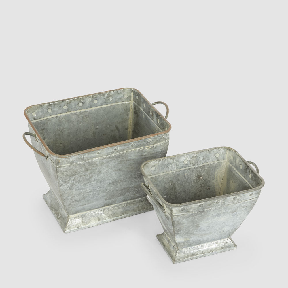 Parterre Zinc Planters Set of 2