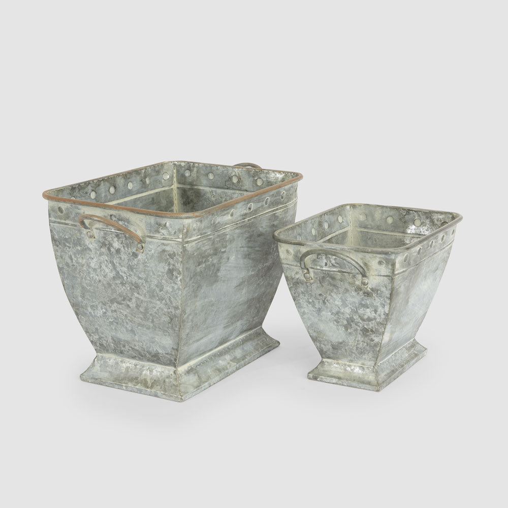 Parterre Zinc Planters Set of 2
